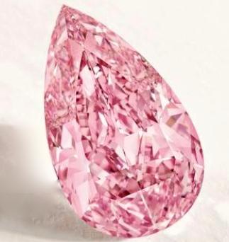Diamant Poire, Fancy Vivid Purple-Pink, 8,41 carats, Internally Flawless Crédit Sotheby's