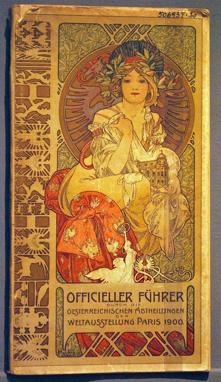 Alphonse Muccha Image de Couverture du guide de la section Autrichienne de l'exposition universelle de 1900