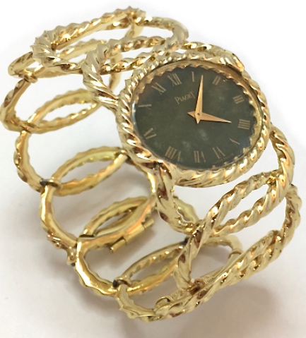 Montre Piaget Or, Cadran Jade Néphrite, Mécanique. 1970