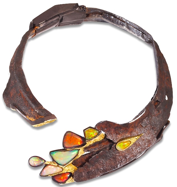 Collier Fusion Opales, Rouille, Or © Thierry Vendome