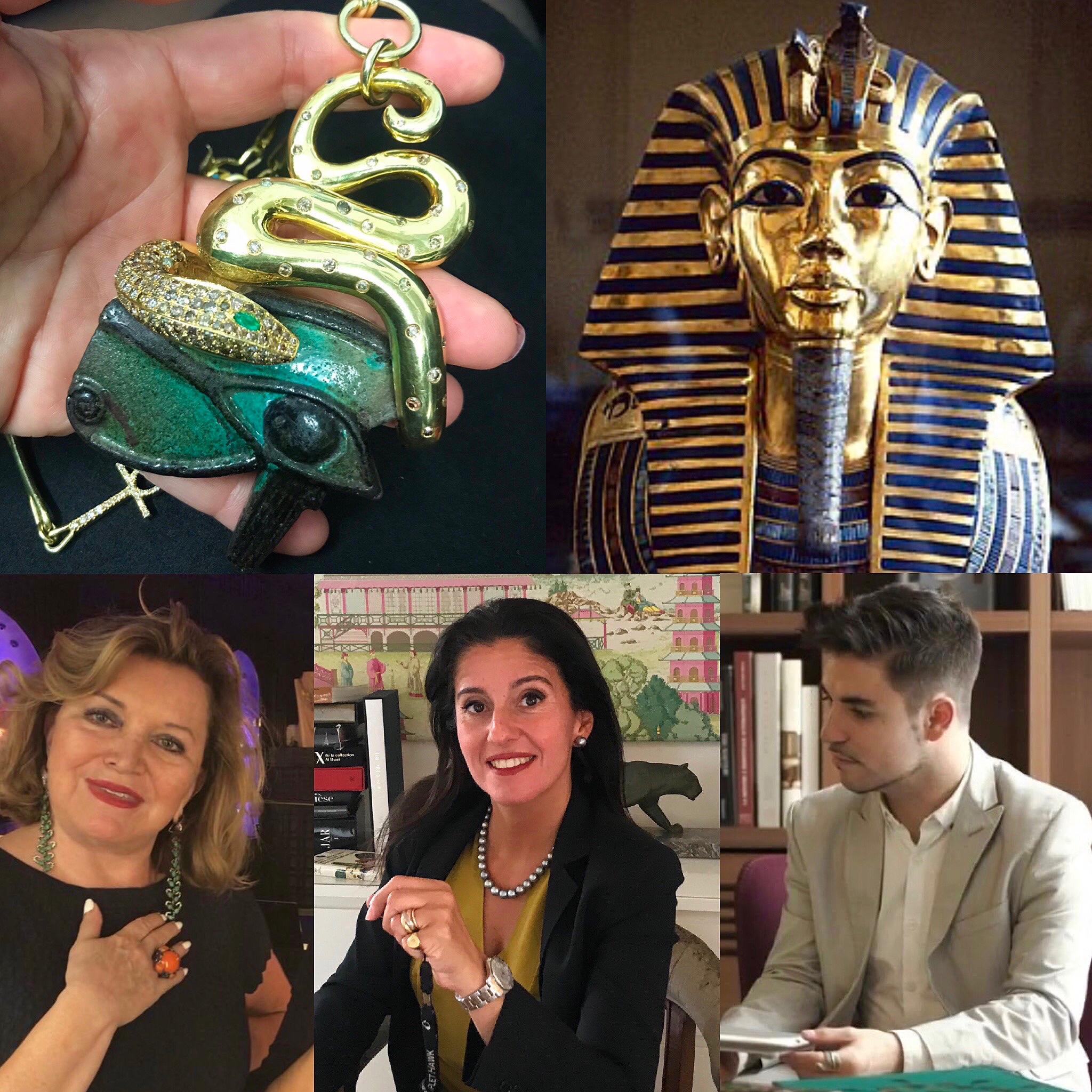 Égyptomanie avec Lydia Courteille, Charlotte Wannebroucq et Gislain Aucremanne © Esprit Joaillerie