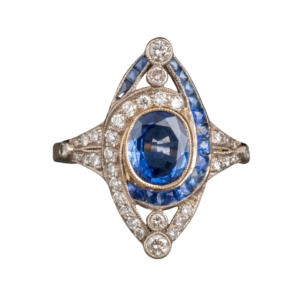 Bague saphir de la Galerie YIDAN DEMA exposant au salon TIMELESS JEWELS