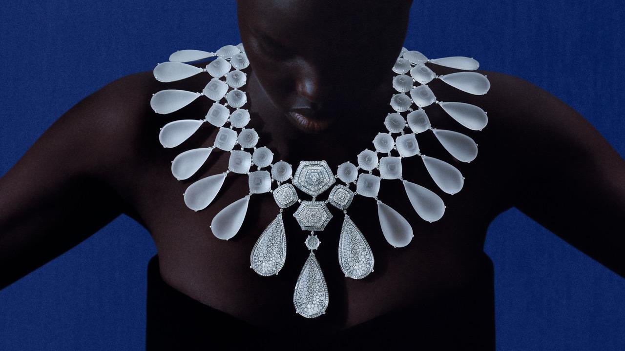 Collier Iceberg Cristal de Roche, Diamants, Or Blanc © Boucheron