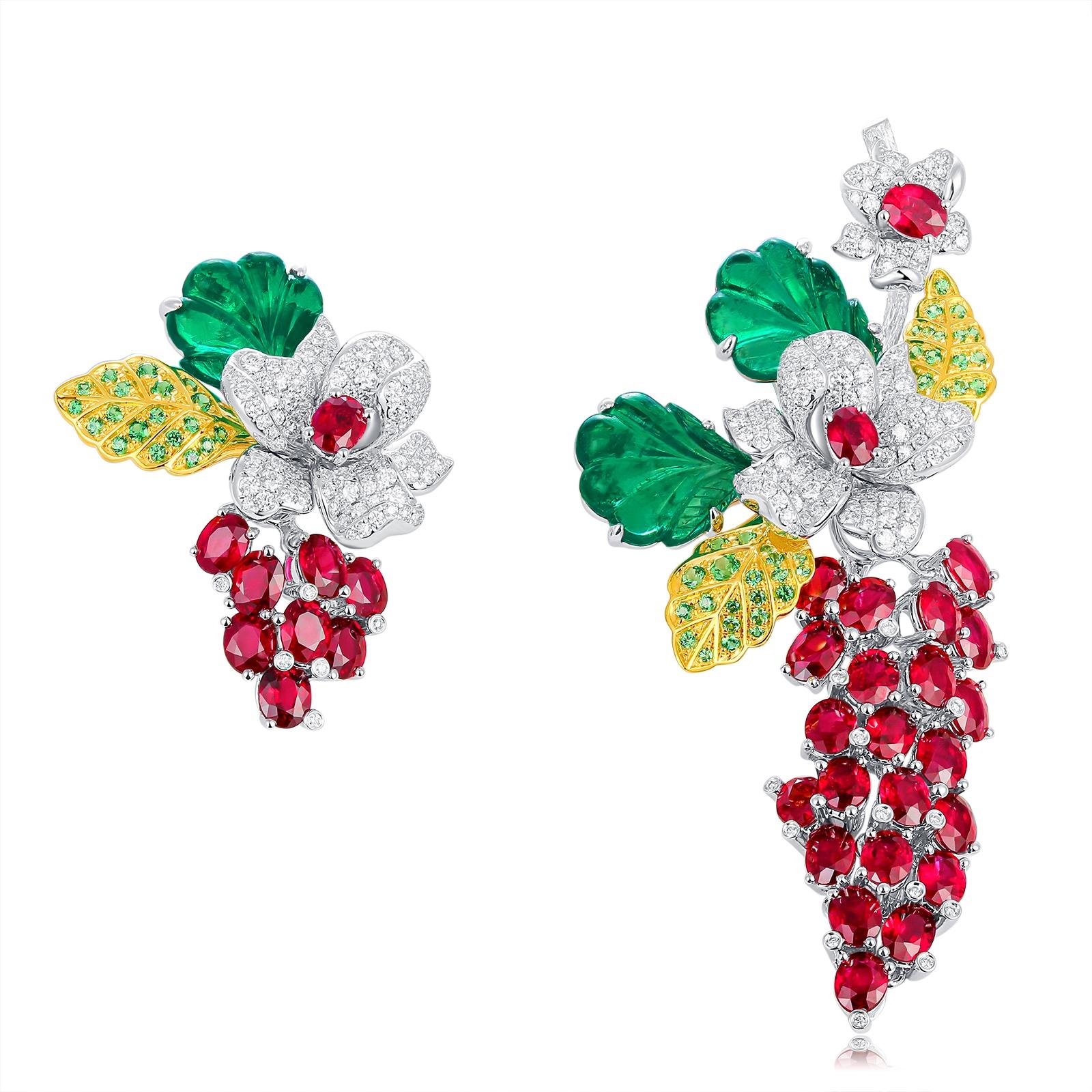 Boucles d’Oreilles Baies en Rubis © Serendipity