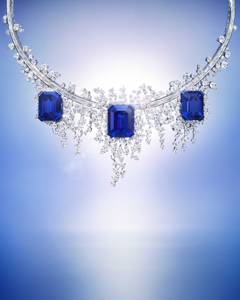 Collier diamants saphirs FRED