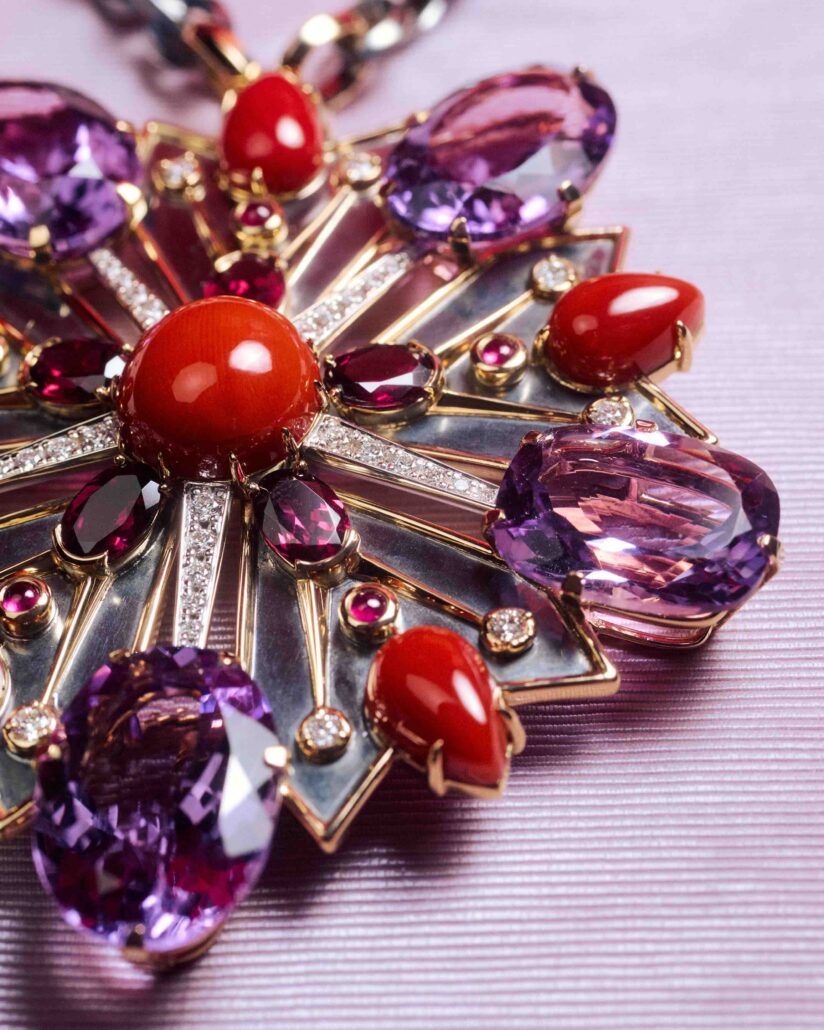 Pendentif corail et améthyste de Elie Top