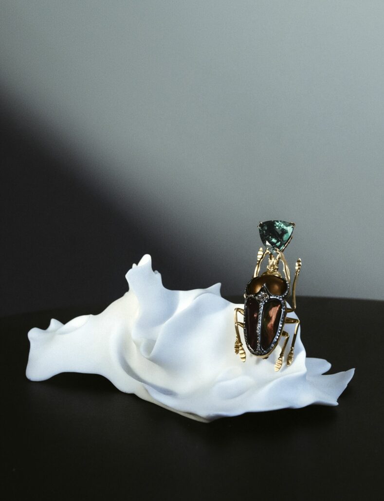Habitat en porcelaine de Diane Alexandre pour bijou Lito Scarabée