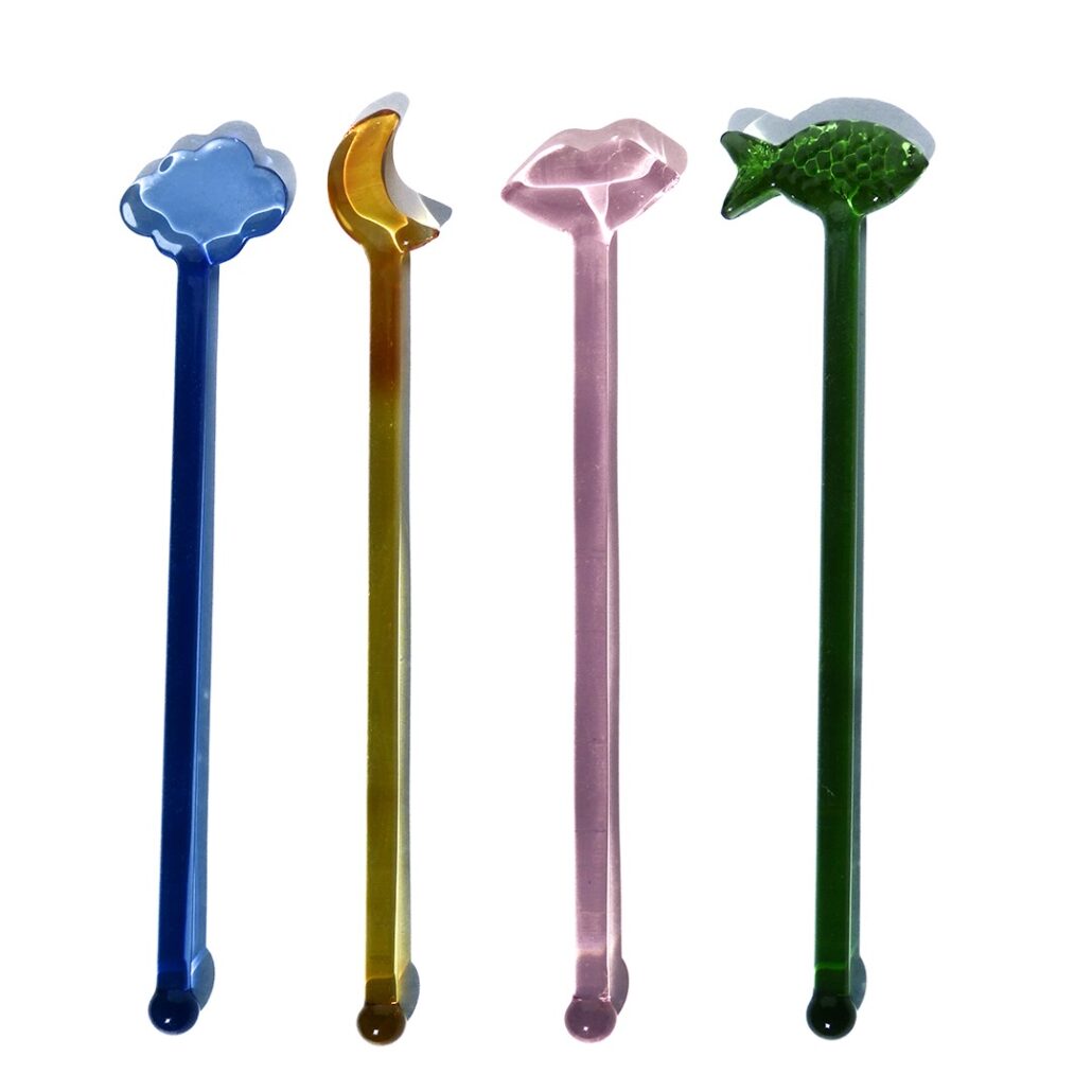 Agitateurs en verres de couleurs