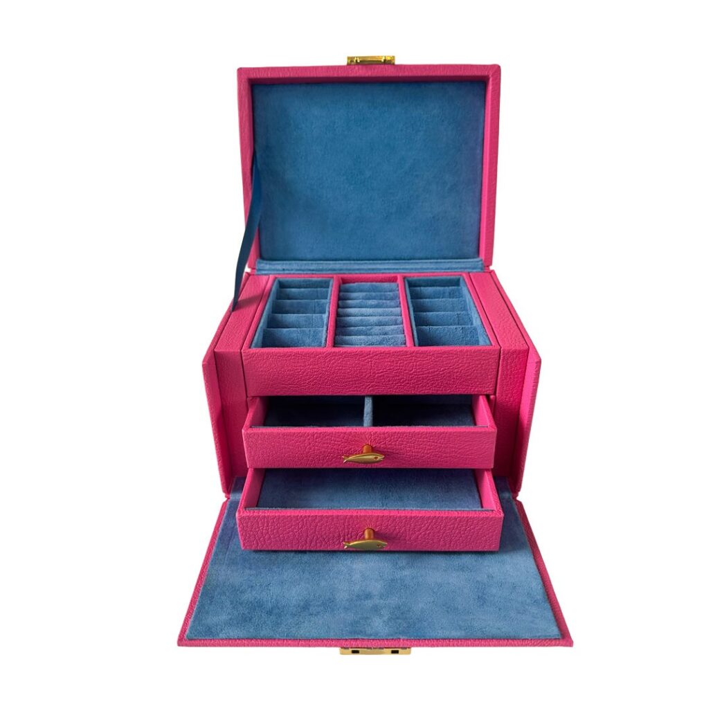 Coffret à bijoux rose et bleu