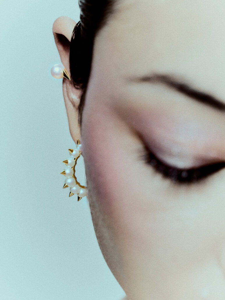 Boucle d'oreille or et perles akoya